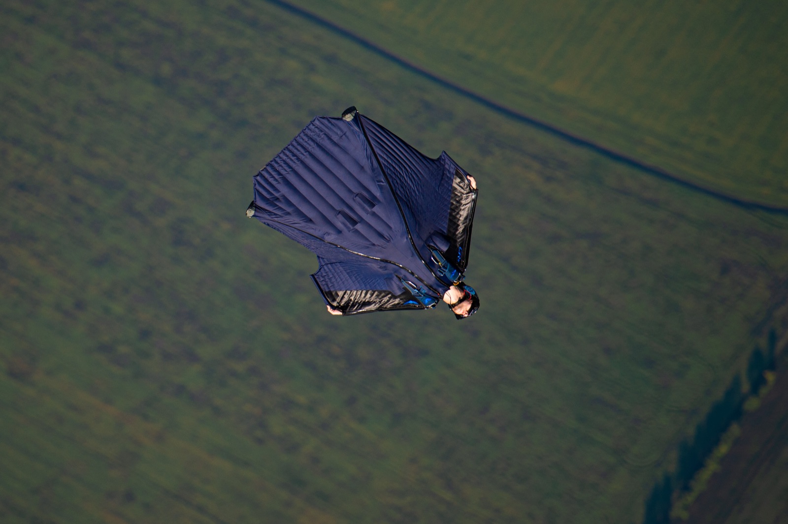 Alexey Galda flying a wingsuit